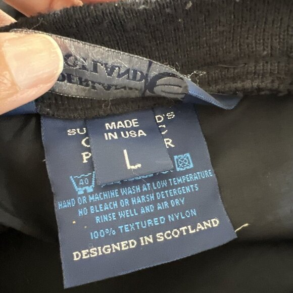 Sunderland Of Scotland U.J.A. Black V-Neck Pullover Jacket L Nylon - Picture 6 of 11